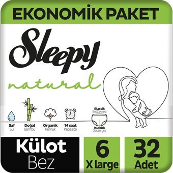 Sleepy Jumbo 6 Numara Organik Külot Bebek Bezi 32 Adet
