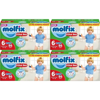 Molfix Extra Large 6 Numara Göbek Oyuntulu Külot Bebek Bezi 344 Adet