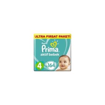 Prima Aktif Bebek 4 Numara Cırtlı Bebek Bezi 164 Adet