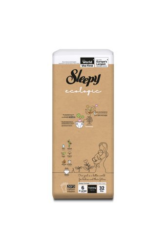 Sleepy Ecologic XL 6 + Numara Organik Cırtlı Bebek Bezi 32 Adet
