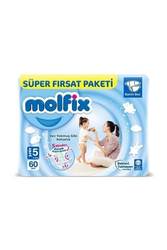 Molfix Junior 5 Numara Bantlı Bebek Bezi 300 Adet