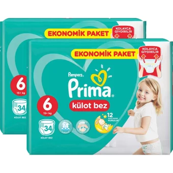Prima Süper Fırsat Paketi 6 Numara Külot Bebek Bezi