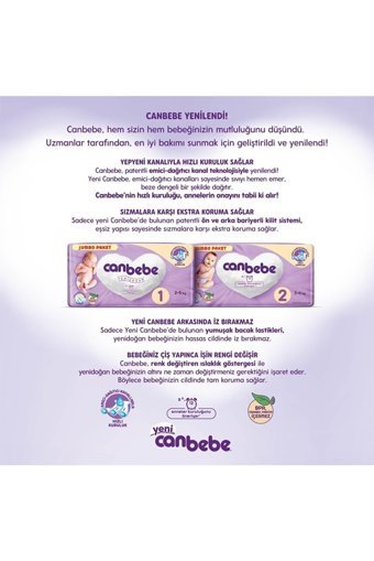 Canbebe 3 Numara Bantlı Bebek Bezi 34 Adet