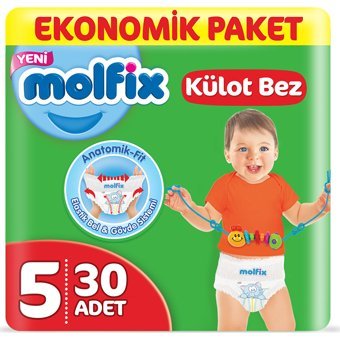 Molfix Junior 5 Numara Göbek Oyuntulu Külot Bebek Bezi 30 Adet