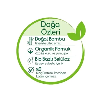 Bebem Natural Doğa Özleri Yenidoğan 1 Numara Organik Cırtlı Bebek Bezi 64 Adet