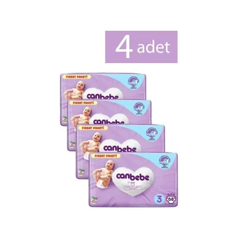 Canbebe Midi Fırsat Paketi 3 Numara Bantlı Bebek Bezi 4x68 Adet