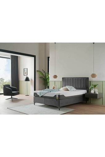 Bellona Petra Plus 150 x 200 cm Ayrılabilen Başlıksız Çift Kişilik Sandıklı Baza Siyah