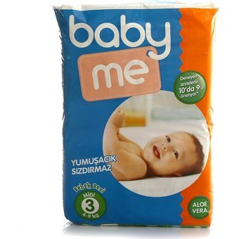 Baby&Me Aloe Vera Midi 3 Numara Cırtlı Bebek Bezi 50 Adet