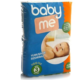 Baby&Me Aloe Vera Midi 3 Numara Cırtlı Bebek Bezi 50 Adet