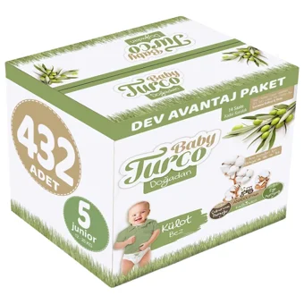Baby Turco Doğadan Junior 5 Numara Külot Bebek Bezi 432 Adet