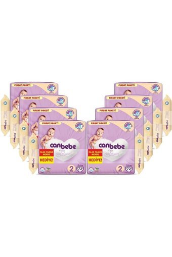 Canbebe Mini 2 Numara Bantlı Bebek Bezi 576 Adet