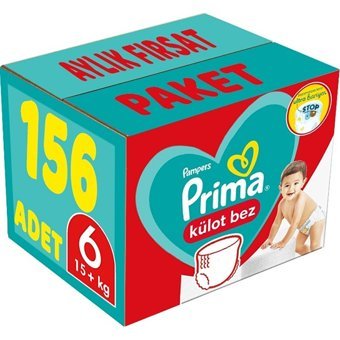 Prima Extra Large 6 Numara Külot Bebek Bezi 156 Adet