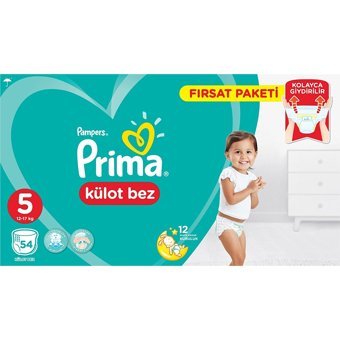 Prima Fırsat Paketi 5 Numara Külot Bebek Bezi 54 Adet