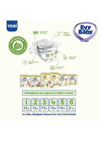 Evy Baby Ekonomik Paket Midi 3 Numara Cırtlı Bebek Bezi 30 Adet