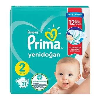 Prima Aktif Bebek 2 Numara Cırtlı Bebek Bezi 31 Adet