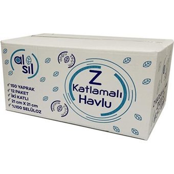 Alsil Dispenser 2 Katlı 150 Yaprak 12'li Z Katlama Kağıt Havlu