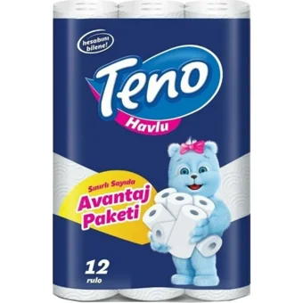 Teno Ultra 2 Katlı 3x12'li Rulo Kağıt Havlu