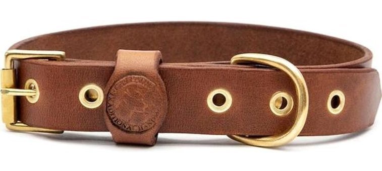 Ca-Leather Dakota - Deri Köpek Boyun Tasması - Taba