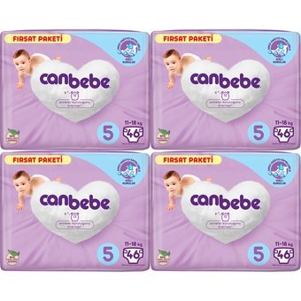 Canbebe Junior 5 Numara Bantlı Bebek Bezi 4x46 Adet