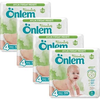 Önlem Botanika 4 Numara Organik Cırtlı Bebek Bezi 4x100 Adet