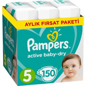 Prima Aktif Bebek Junior 5 Numara Cırtlı Bebek Bezi 150 Adet
