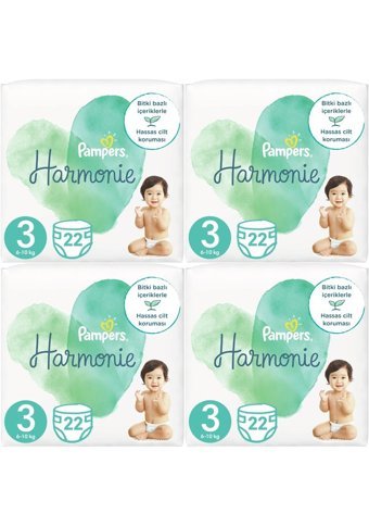 Prima Harmonie Midi 3 Numara Organik Cırtlı Bebek Bezi 4x22 Adet