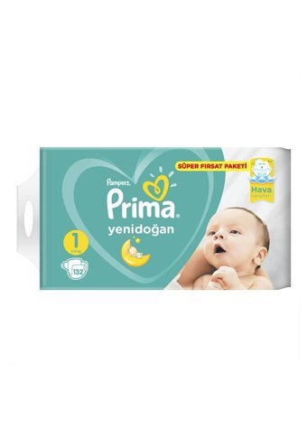 Prima Aktif Bebek Yenidoğan 1 Numara Cırtlı Bebek Bezi 132 Adet