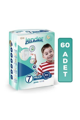 Jender XXLarge 7 Numara Cırtlı Bebek Bezi 60 Adet