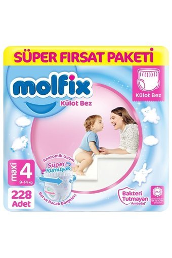 Molfix Maxi 4 Numara Külot Bebek Bezi 3x76 Adet