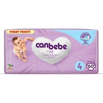 Canbebe Süper Ultra Avantaj Paketi 4 Numara Bantlı Bebek Bezi 240 Adet