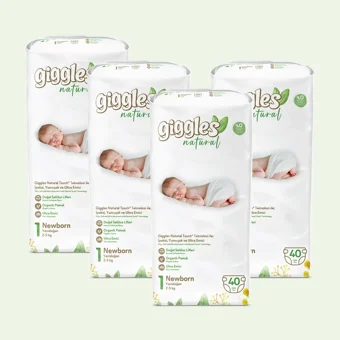 Giggles Natural Yenidoğan Yenidoğan Cırtlı Bebek Bezi 160 Adet