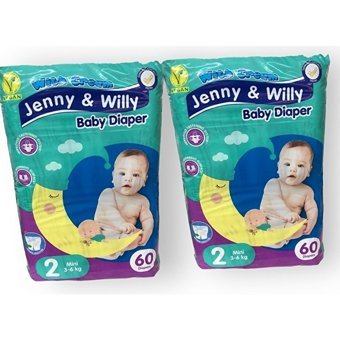 Jenny & Willy Vegan Mini 2 Numara Cırtlı Bebek Bezi 2x60 Adet