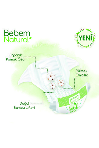 Bebem Natural Doğa Özleri 3 Numara Organik Cırtlı Bebek Bezi 136 Adet