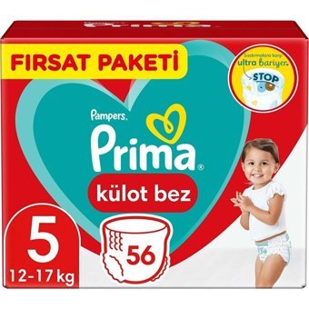 Prima Aylık Fırsat Paket 5 Numara Külot Bebek Bezi 168 Adet