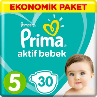 Prima Aktif Bebek 5 Numara Cırtlı Bebek Bezi 30 Adet