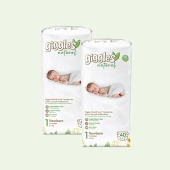 Giggles Natural Yenidoğan Yenidoğan Cırtlı Bebek Bezi 80 Adet