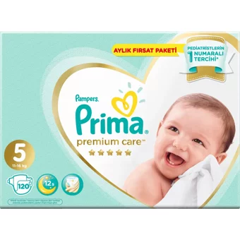 Prima Premium Care 5 Numara Cırtlı Bebek Bezi 120 Adet