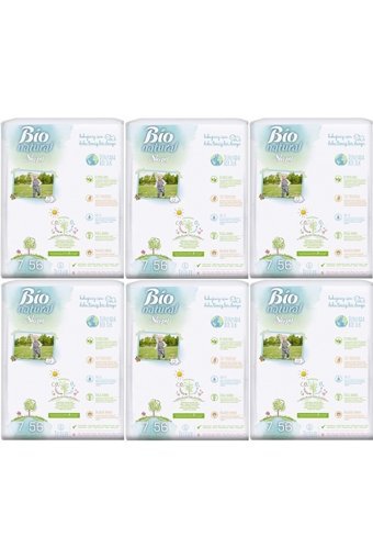 Sleepy Bio Natural 7 + Numara Organik Cırtlı Bebek Bezi 6x56 Adet
