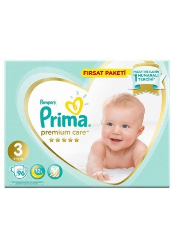 Prima Premium Care 3 Numara Cırtlı Bebek Bezi 2x96 Adet
