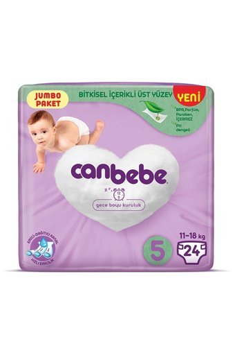 Canbebe 5 Numara Bantlı Bebek Bezi 4x24 Adet