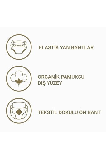 Pedo Plus Yenidoğan Jumbo 1 Numara Organik Göbek Oyuntulu Cırtlı Bebek Bezi 40 Adet