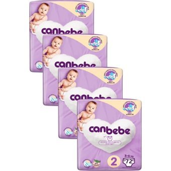 Canbebe 2 Numara Bantlı Bebek Bezi 4x72 Adet