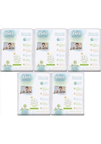 Sleepy Bio Natural 6 Numara Organik Göbek Oyuntulu Cırtlı Bebek Bezi 5x16 Adet