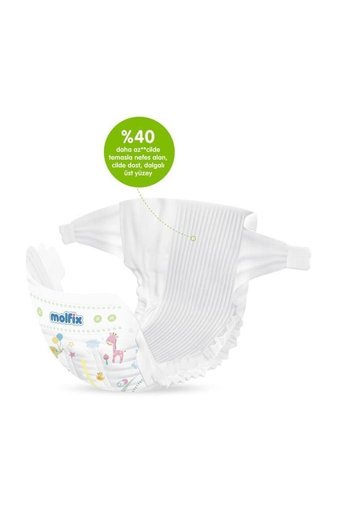 Molfix Pure & Soft Yenidoğan 1 Numara Göbek Oyuntulu Cırtlı Bebek Bezi 92 Adet