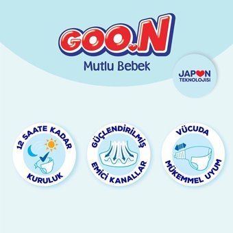 Goon Mutlu Bebek Midi 3 Numara Cırtlı Bebek Bezi 180 Adet
