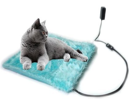Powertec Kedi Köpek Isıtıcı Ped 48X48CM 5cm Kalınlık Peluş Yumusak Kumaş Yıkanabilir 12V ile Çalışır