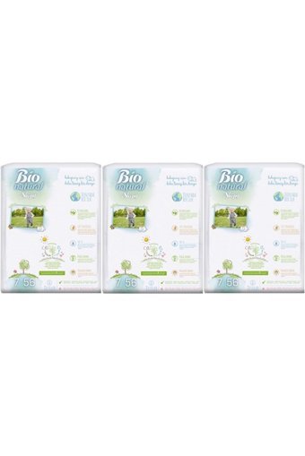 Sleepy Bio Natural 7 + Numara Organik Cırtlı Bebek Bezi 3x56 Adet