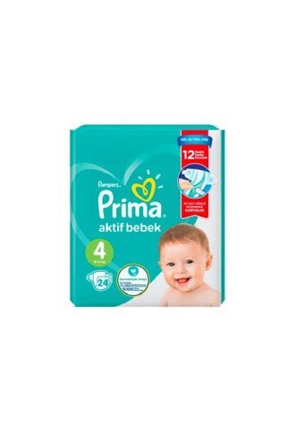 Prima Aktif Bebek 4 Numara Cırtlı Bebek Bezi 4x24 Adet