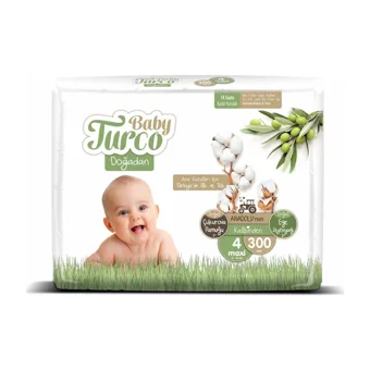 Baby Turco Doğadan 4 Numara Bantlı Bebek Bezi 300 Adet