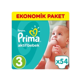 Prima Aktif Bebek 3 Numara Cırtlı Bebek Bezi 4x45 Adet